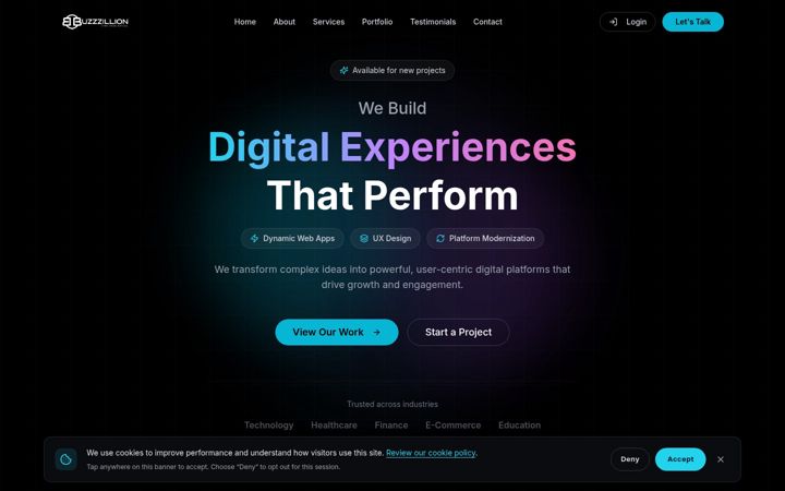 Screenshot of buzzzillion.com