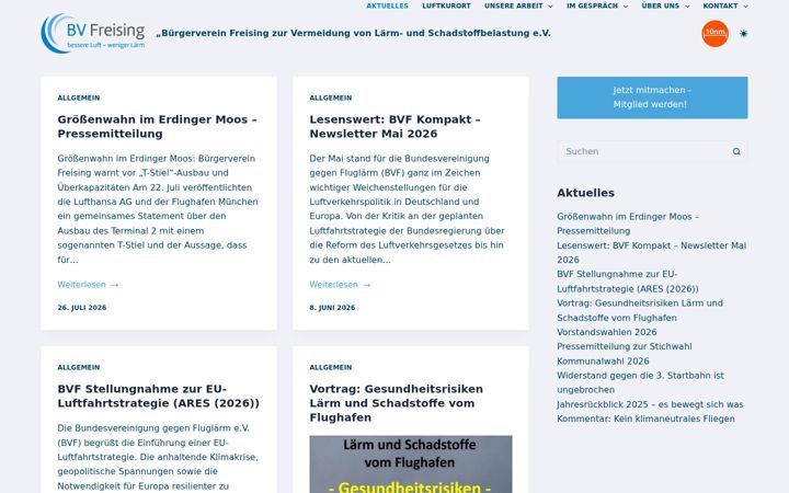 Skjámynd af bv-freising.de