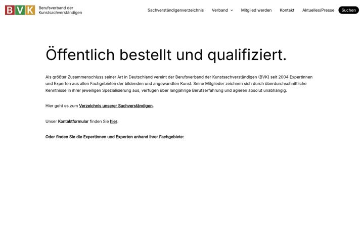 Screenshot of bv-kunstsachverstaendiger.de