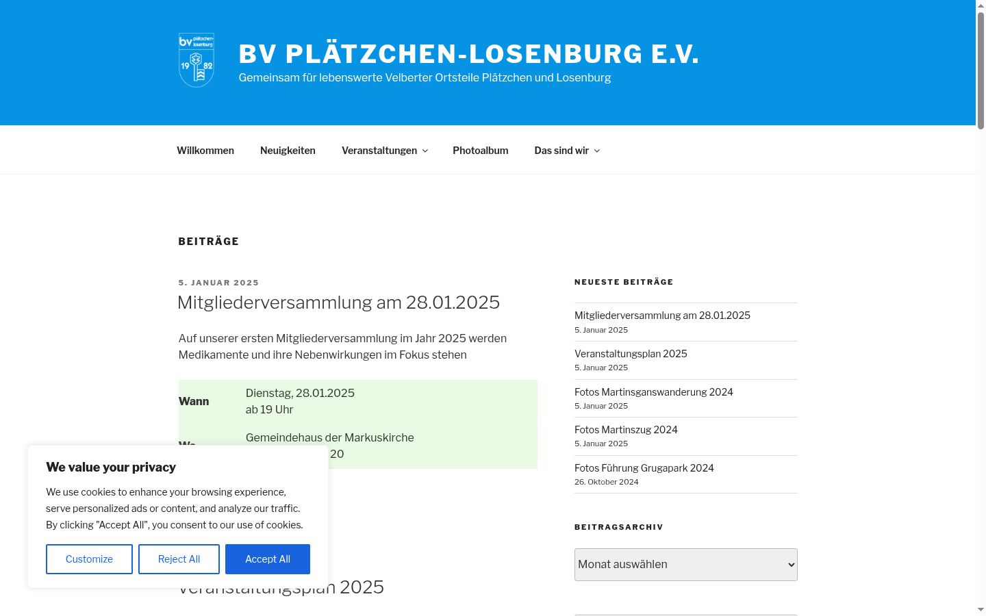 Screenshot of the consent banner shown before any interaction
