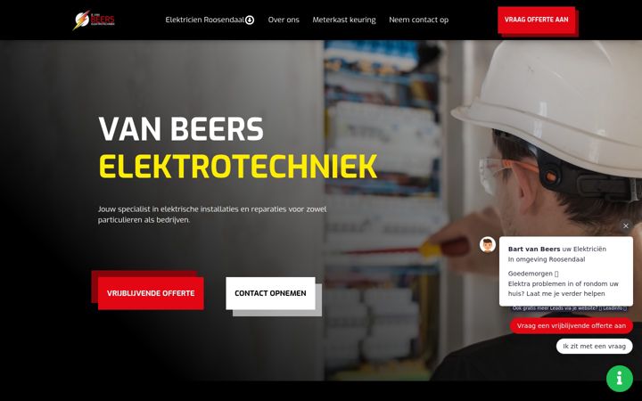 Screenshot of bvanbeers-elektrotechniek.nl