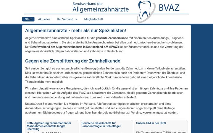 Zrzut ekranu bvaz.de