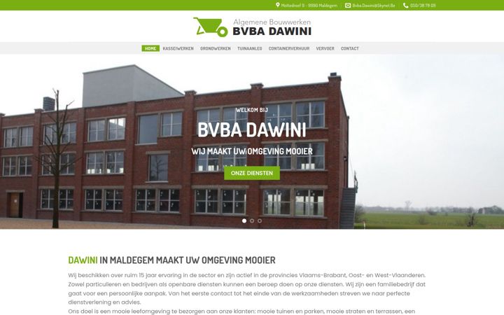 Skärmbild av bvba-dawini.be