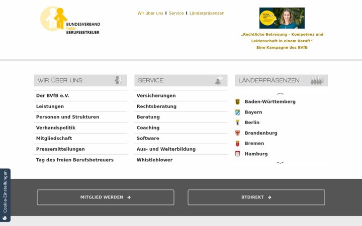 Screenshot of bvfbev.de