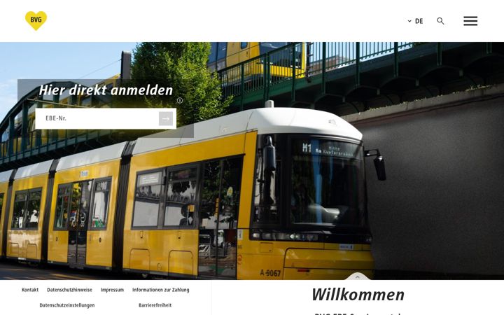 Screenshot of bvg-ebe.de