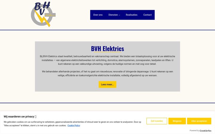 Screenshot van bvhelektrics.be