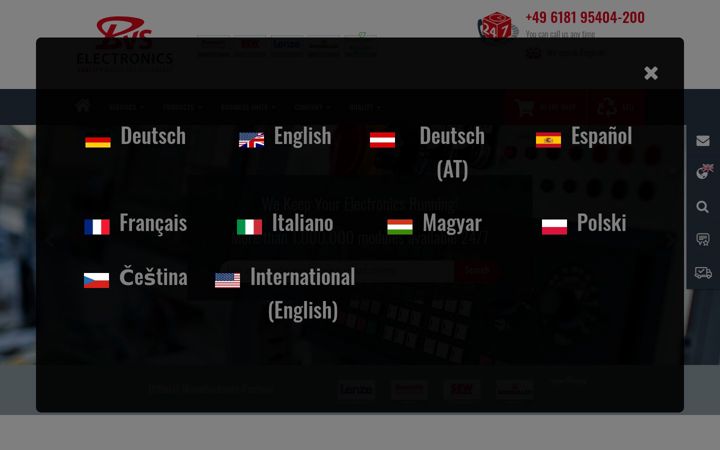Screenshot of bvs-electronics.com