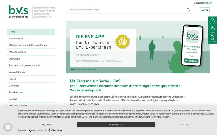 Screenshot of bvs-ev.de