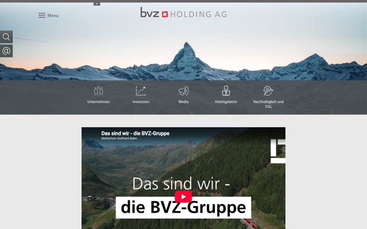 Screenshot of bvzholding.ch