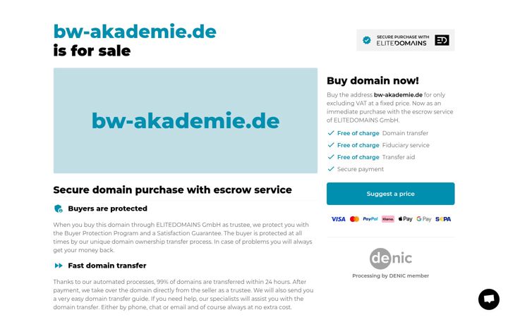 Screenshot of bw-akademie.de