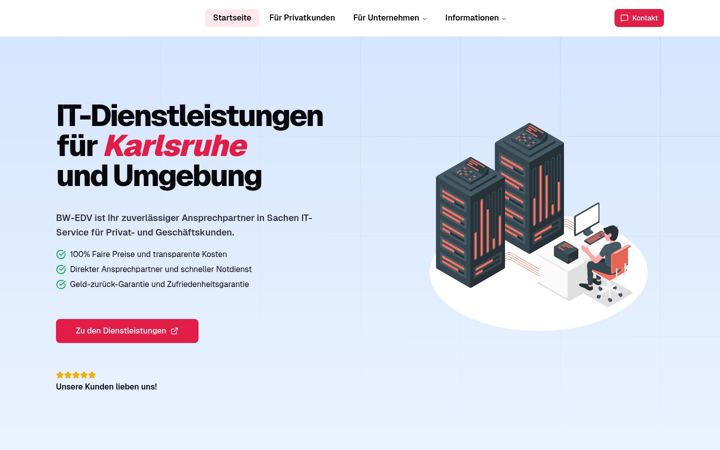 Screenshot of bw-edv.de