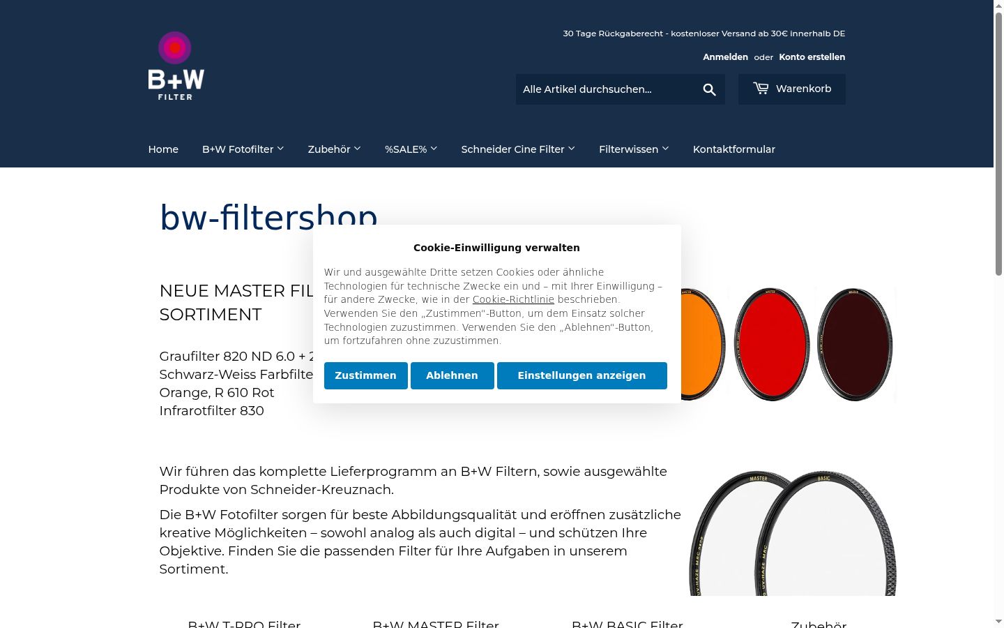 Screenshot del banner di consenso mostrato prima di qualsiasi interazione