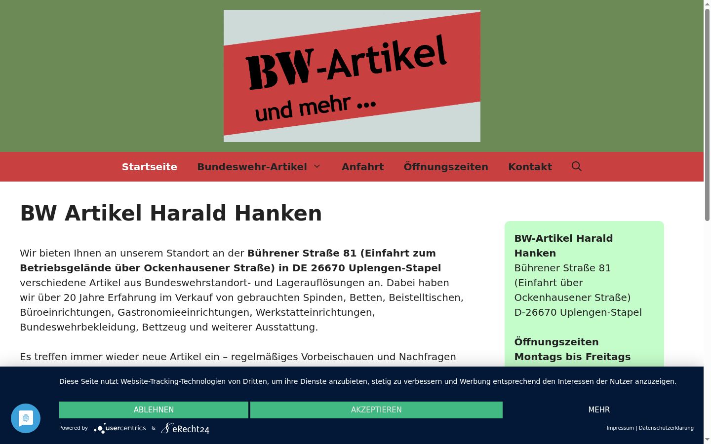 Screenshot tal-banner tal-kunsens muri qabel kwalunkwe interazzjoni