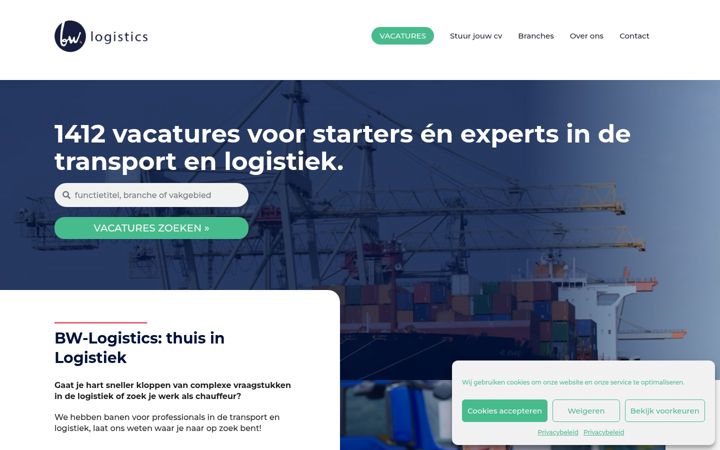 Screenshot του bw-logistics.nl