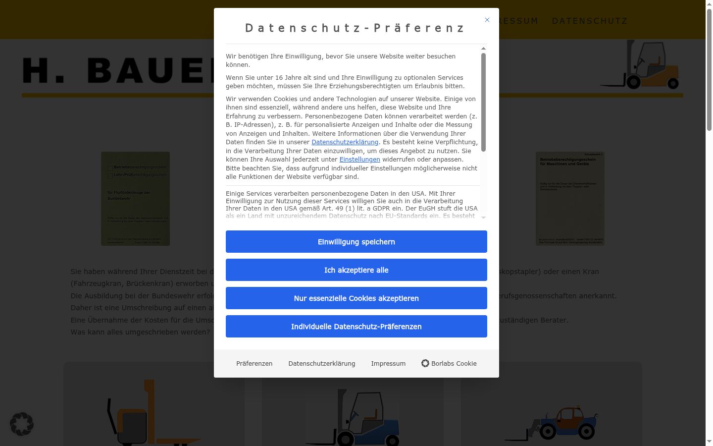Captura de ecrã do banner de consentimento apresentado antes de qualquer interação