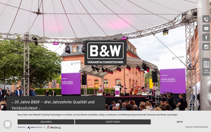 Screenshot of bw-veranstaltungstechnik.de