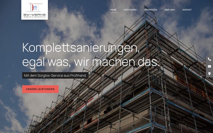 Screenshot of bw-werke.de