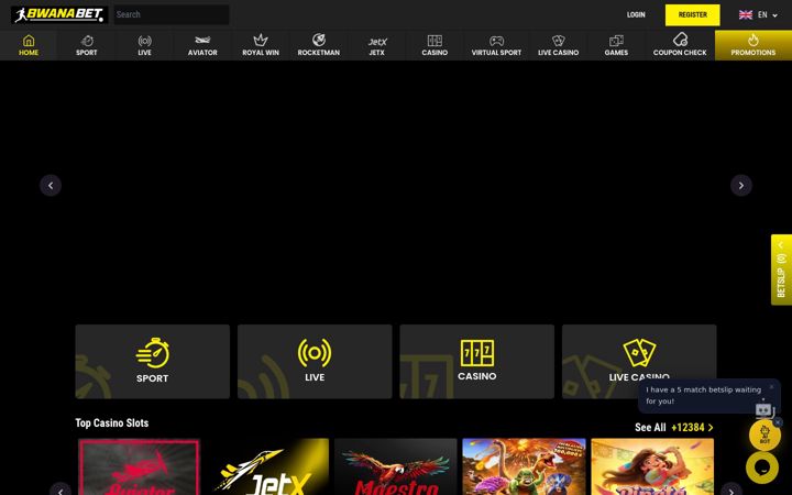 Screenshot of bwanabet.com