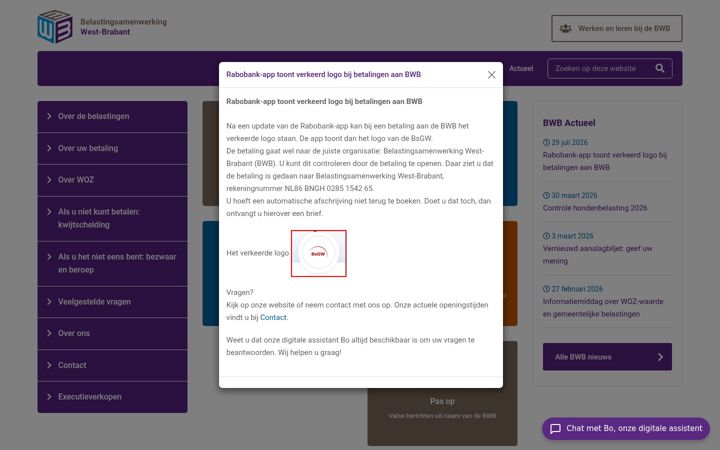 Screenshot of bwbrabant.nl