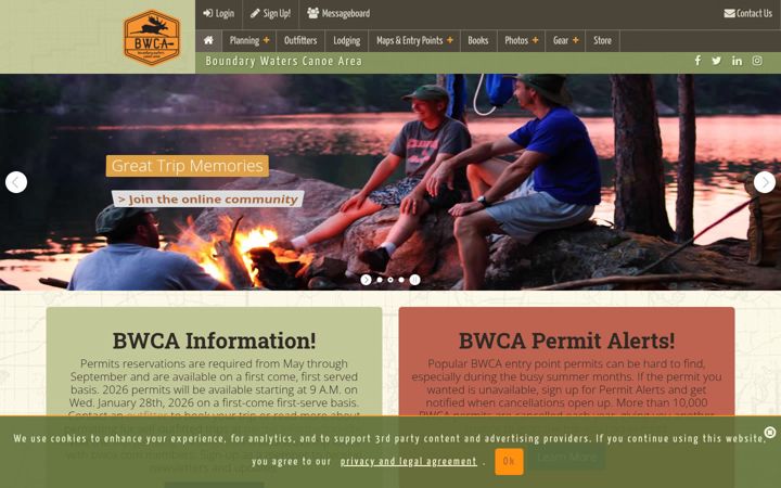 Screenshot of bwca.com