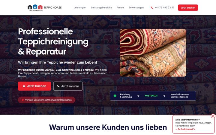 Screenshot of bwe-teppichoase.ch