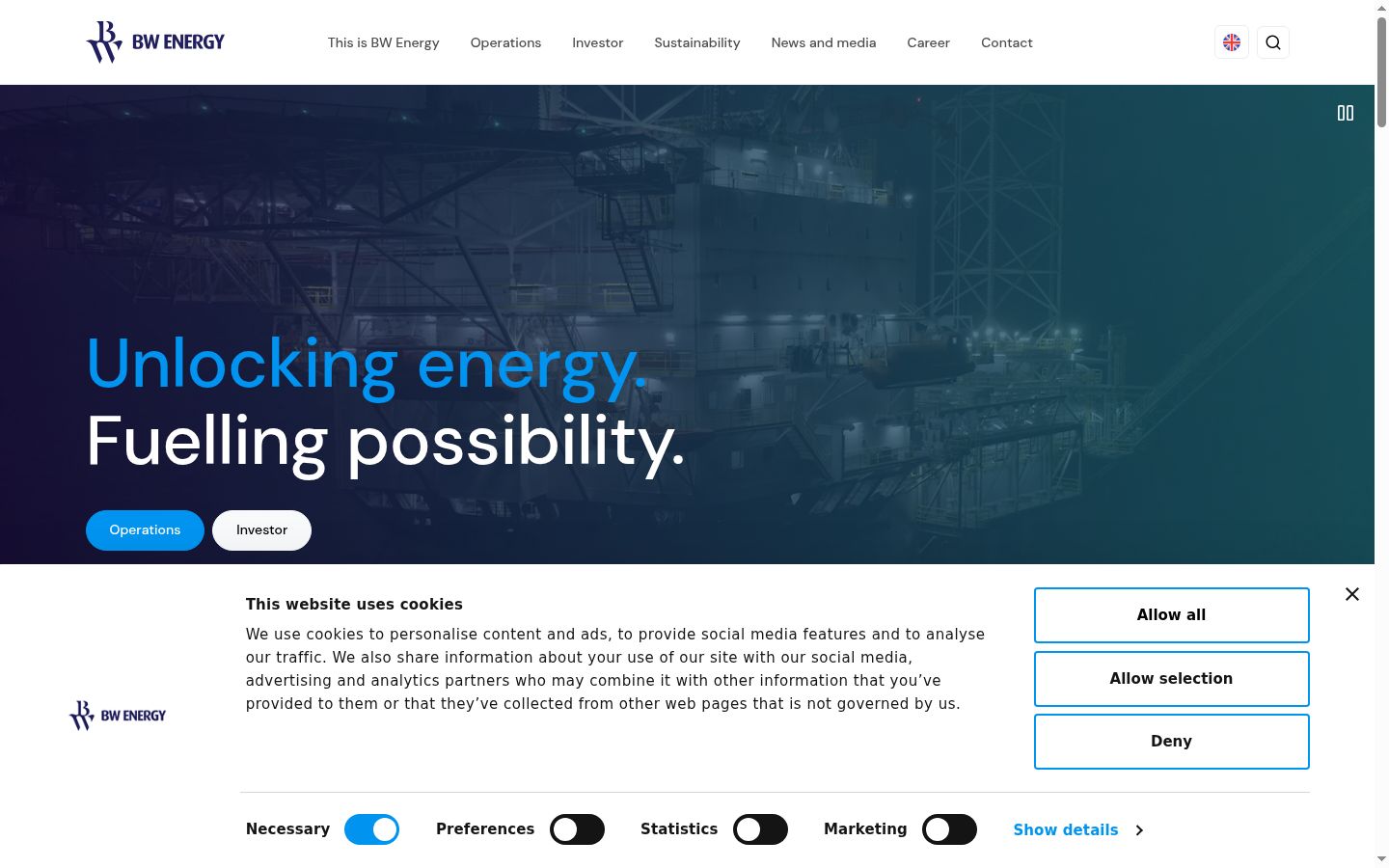Screenshot of the consent banner shown before any interaction