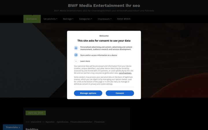 Screenshot of bwf-firmenverzeichnis.de