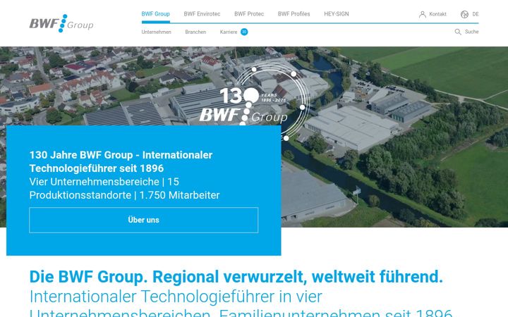Screenshot of bwf-group.de