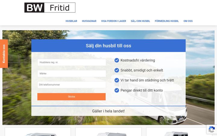 Екранна снимка на bwfritid.se