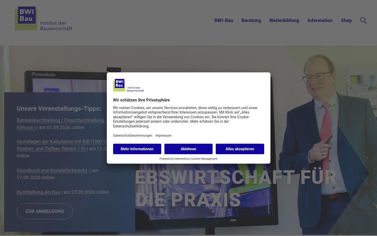 Capture d'écran de la bannière de consentement affichée avant toute interaction