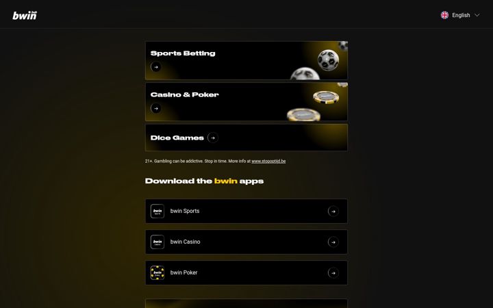 Screenshot of bwincasino.be