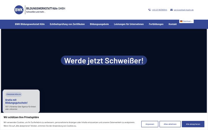 Screenshot of bwk-koeln.de