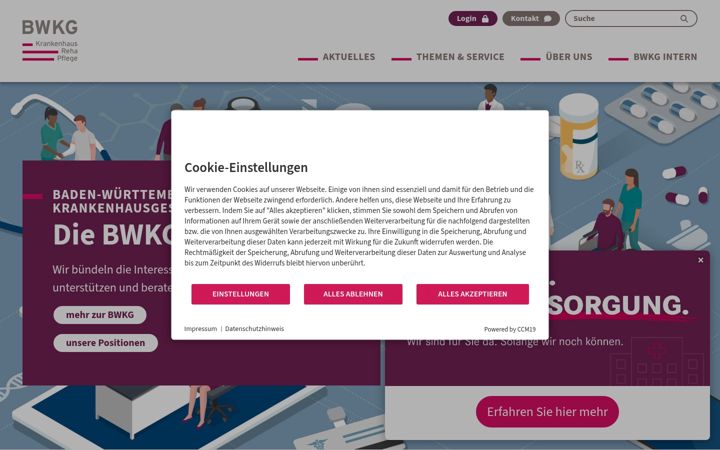 Screenshot of bwkg.de
