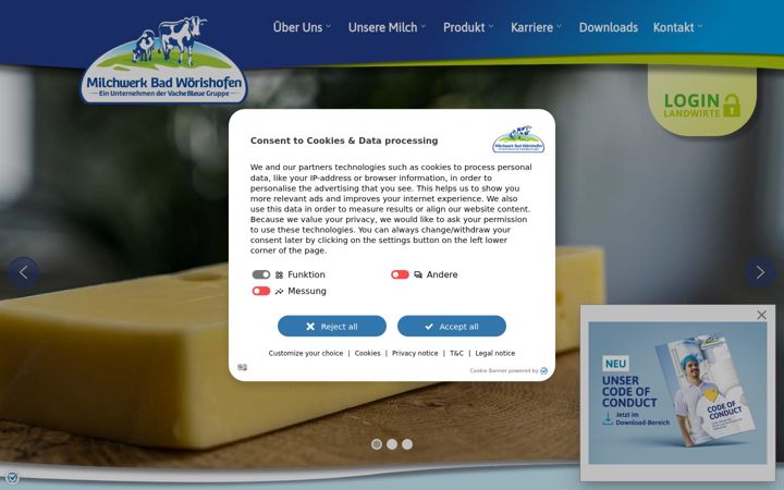 Screenshot of bwmilch.de