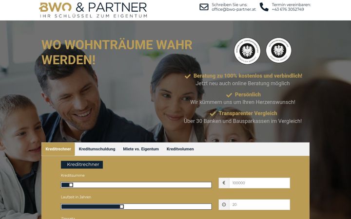 Screenshot of bwo-partner.at