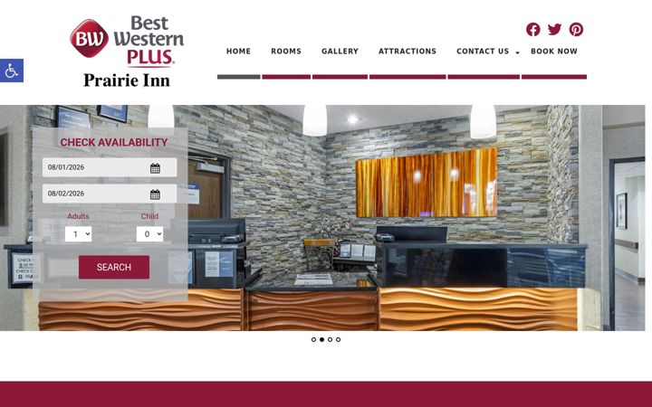 Screenshot of bwpprairieinn.com