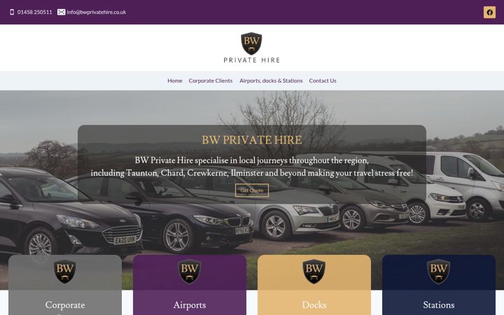 Screenshot of bwprivatehire.com