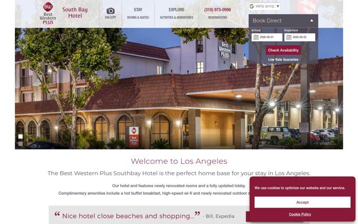Screenshot of bwsouthbay.com