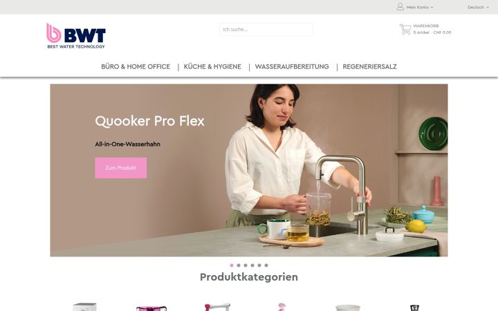 Screenshot of bwt-shop.ch
