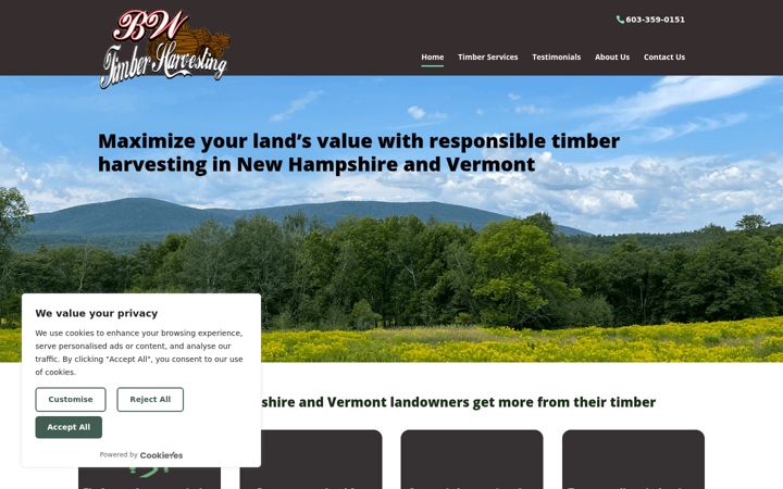 Screenshot of bwtimberharvesting.com