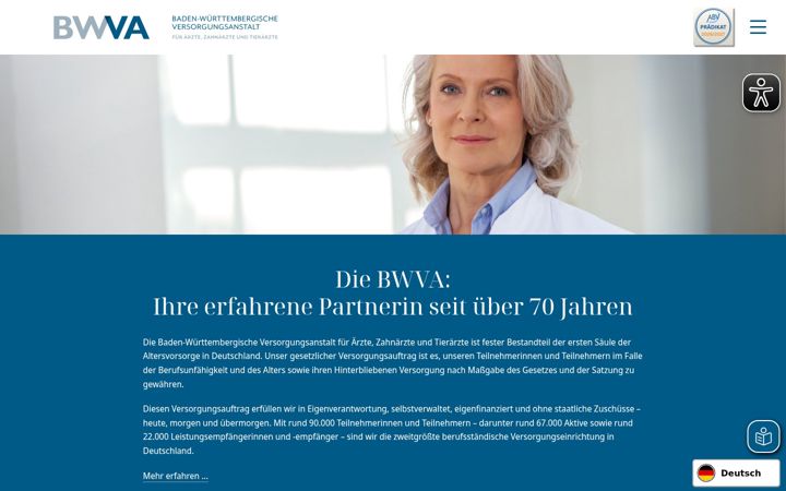 Screenshot of bwva.de
