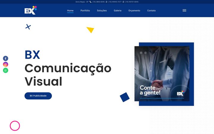 Screenshot of bxcomunicacaovisual.com.br