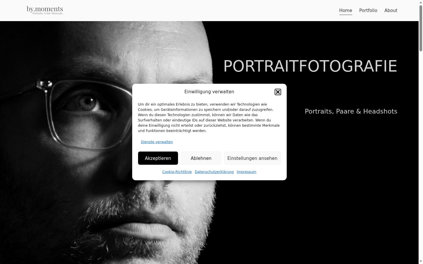 Screenshot del banner di consenso mostrato prima di qualsiasi interazione