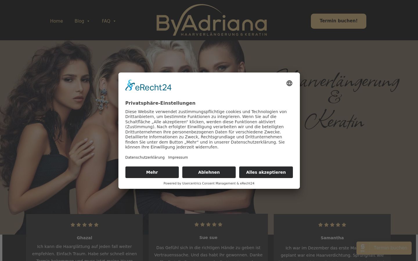 Capture d'écran de la bannière de consentement affichée avant toute interaction