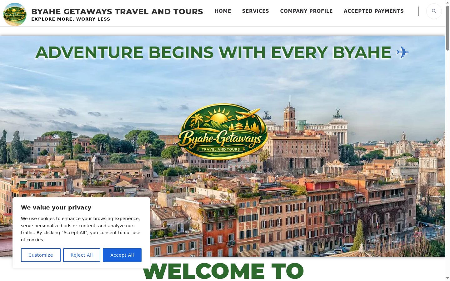 Screenshot of the consent banner shown before any interaction