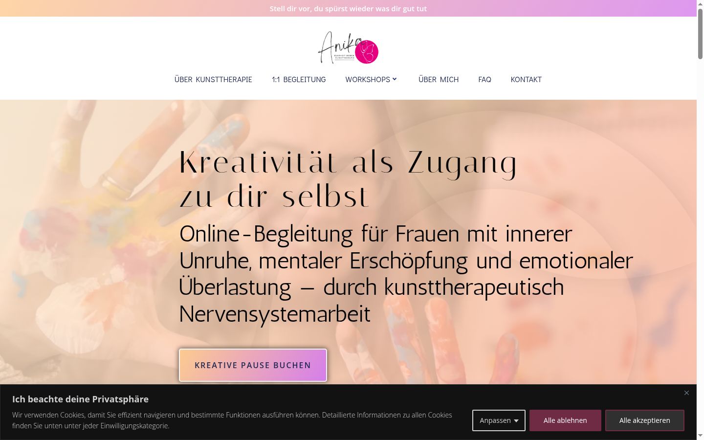Screenshot of the consent banner shown before any interaction