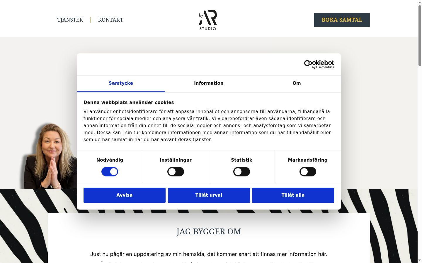 Captura de pantalla del banner de consentimiento mostrado antes de cualquier interacción