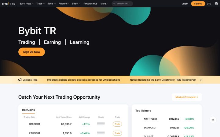 Screenshot of bybit.tr