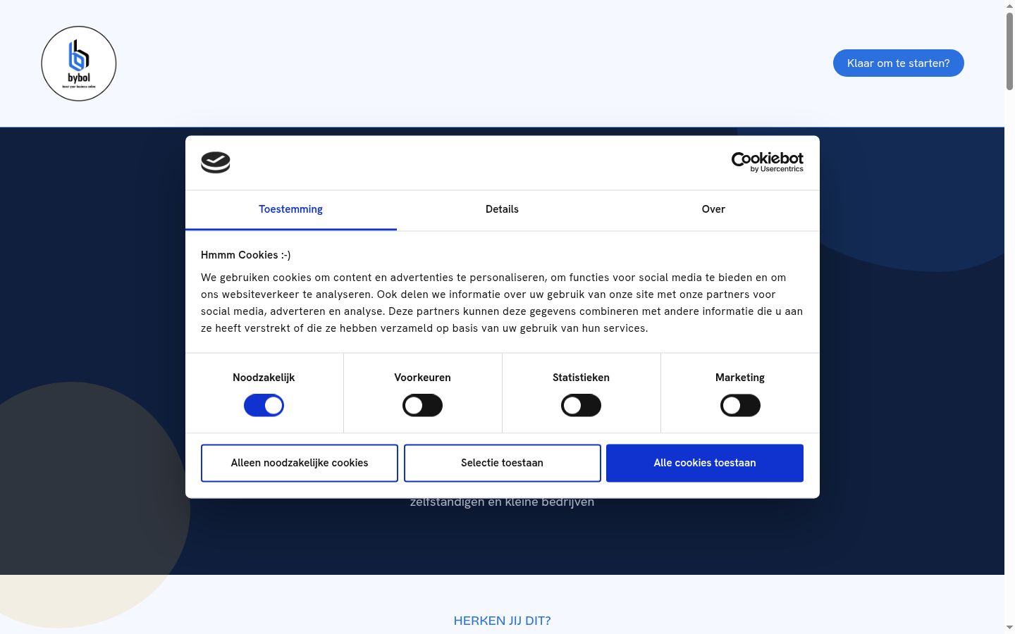 Screenshot of the consent banner shown before any interaction