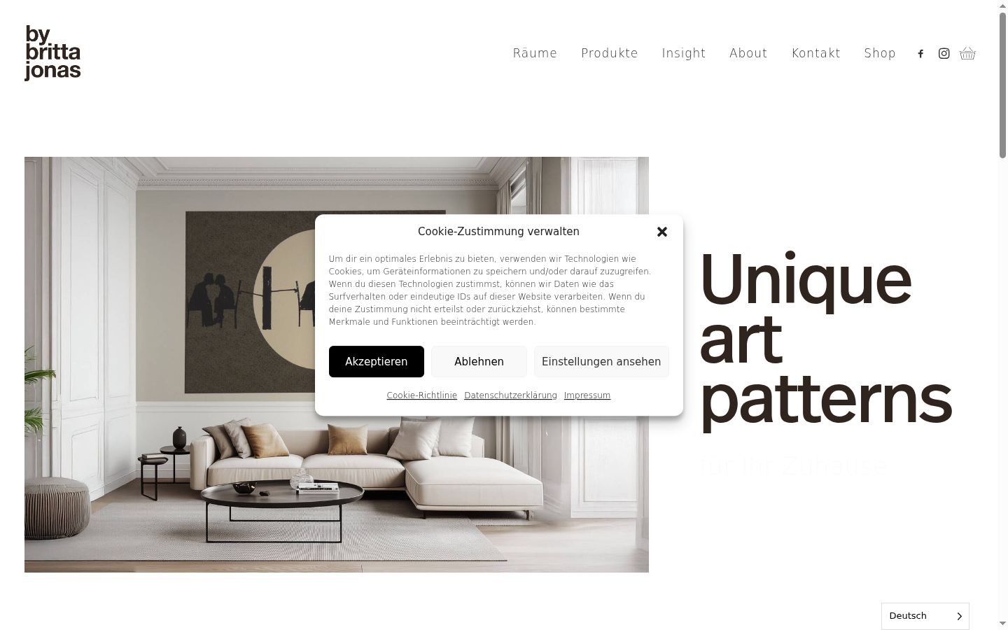 Screenshot of the consent banner shown before any interaction